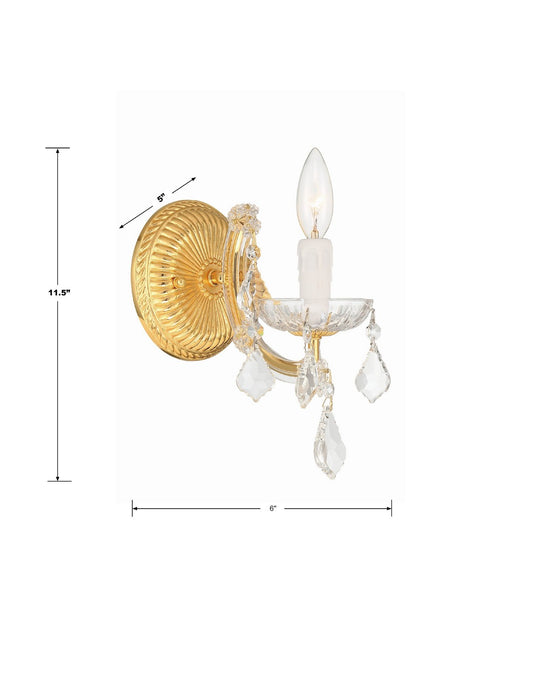 Crystorama 4471-GD-CL-MWP One Light Wall Sconce, Gold