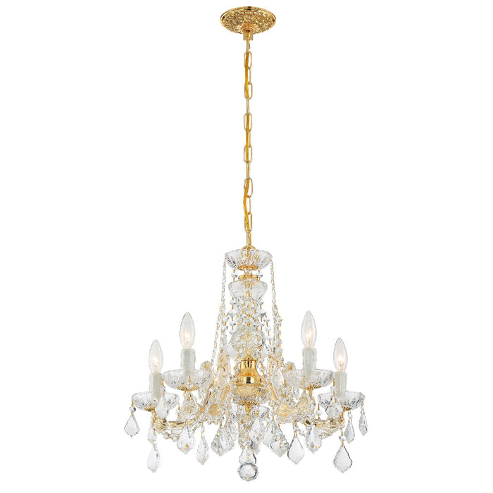 Crystorama 4476-GD-CL-SAQ Five Light Chandelier, Gold