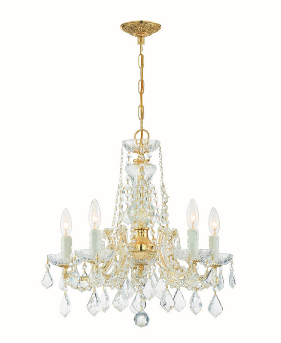 Crystorama 4476-GD-CL-SAQ Five Light Chandelier, Gold