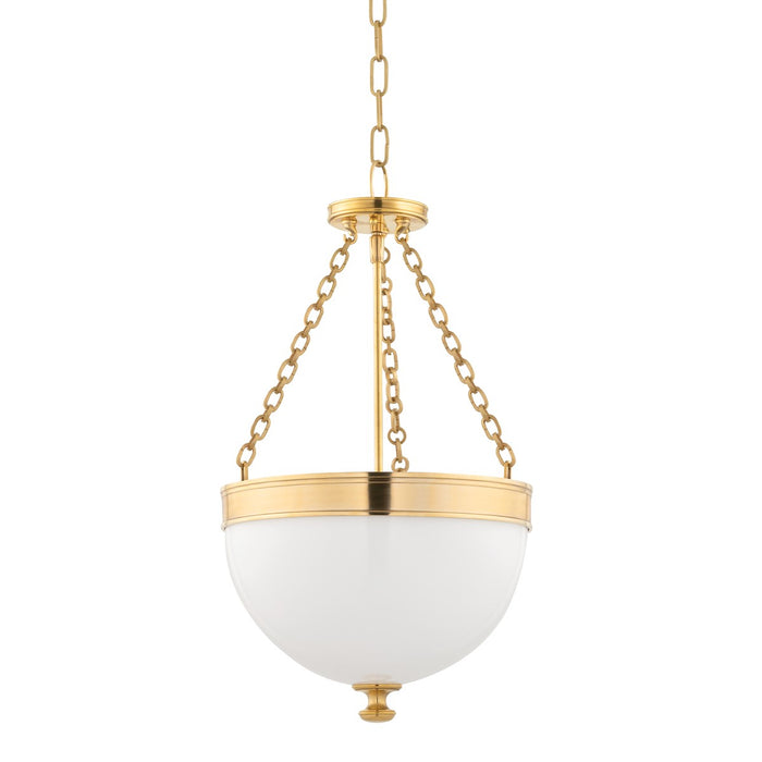 Hudson Valley 324-AGB Three Light Pendant, Aged Brass
