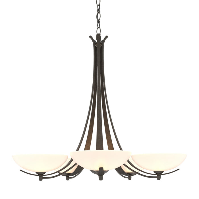 Hubbardton Forge 101261-SKT-07-GG0123 Five Light Chandelier, Dark Smoke