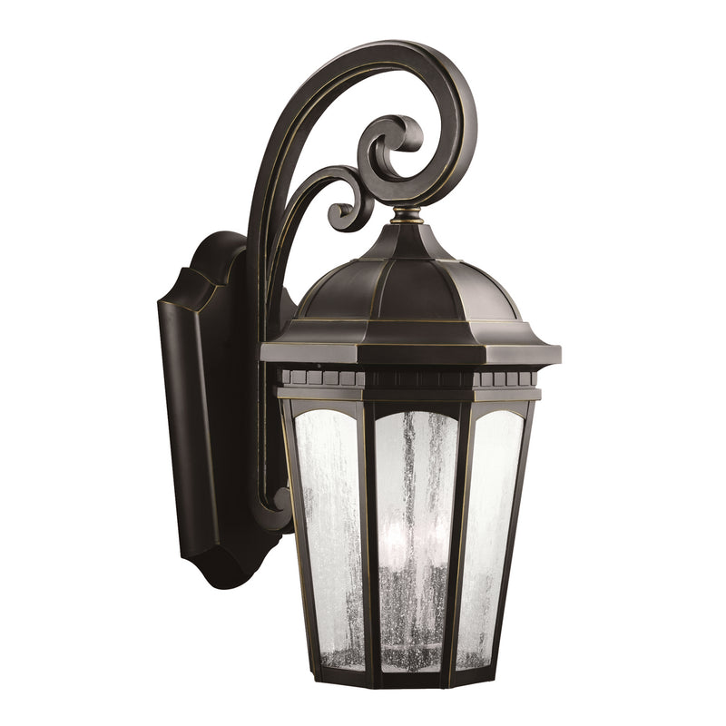 Kichler 9035RZ Three Light Outdoor Wall Mount, Rubbed Bronze