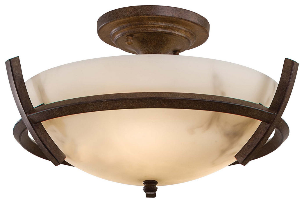 Minka-Lavery 687-14 Three Light Semi Flush Mount, Nutmeg