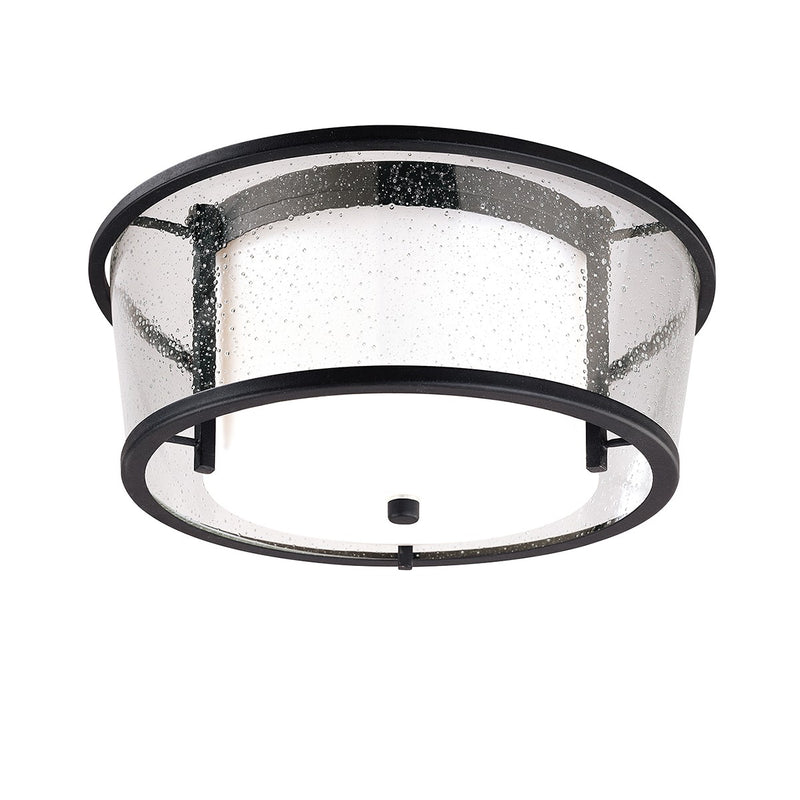 Troy Lighting C1350-TBK Two Light Flush Mount, Textured Black