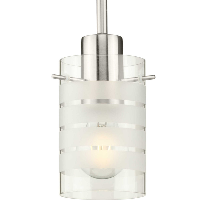 Progress Lighting P5158-09 One Light Pendant, Brushed Nickel
