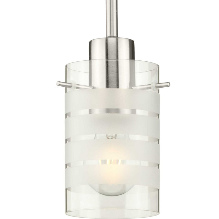 Progress Lighting P5158-09 One Light Pendant, Brushed Nickel