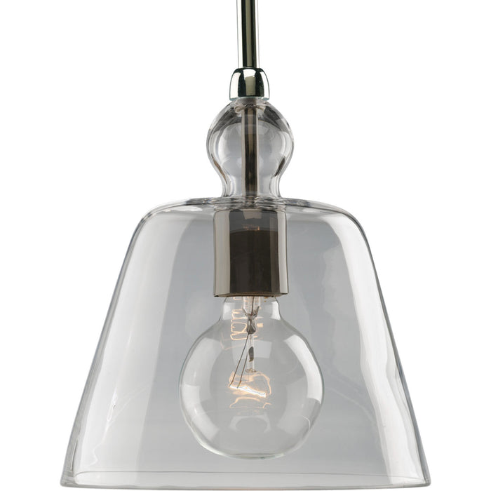 Progress Lighting P5184-104 One Light Mini Pendant, Polished Nickel