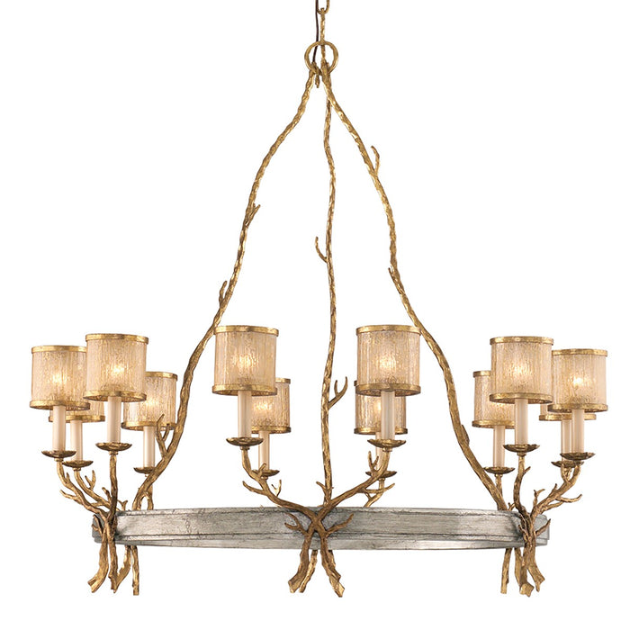 Corbett Lighting 66-012-VGL/SSL 12 Light Chandelier, Vintage Gold Leaf