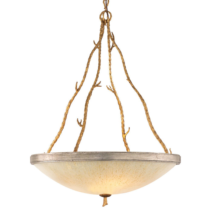 Corbett Lighting 66-44 Five Light Chandelier, Gold And Silver Leaf