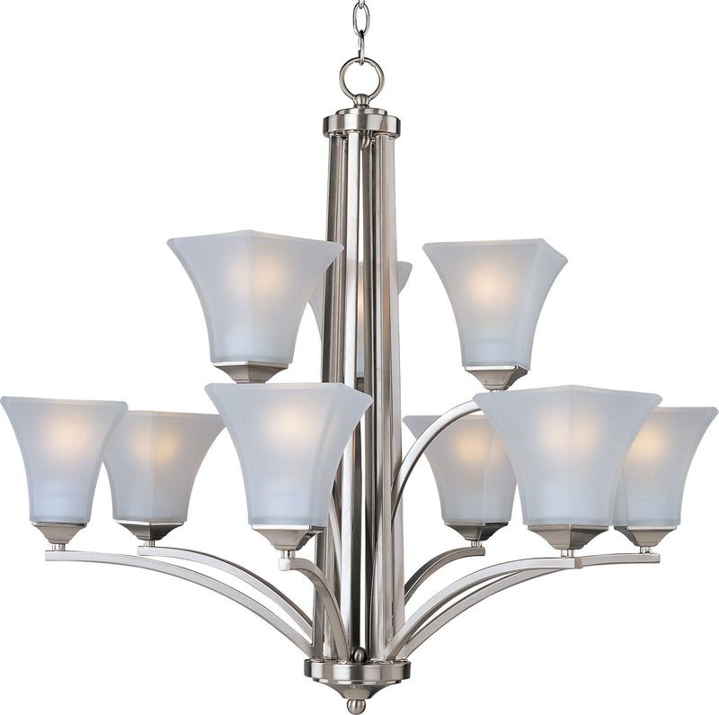 Maxim 20096FTSN Nine Light Chandelier, Satin Nickel