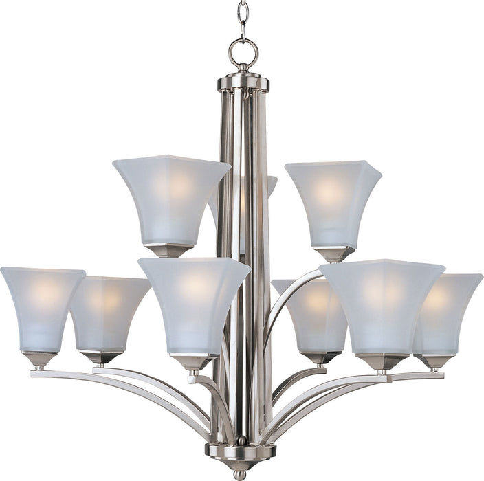 Maxim 20096FTSN Nine Light Chandelier, Satin Nickel