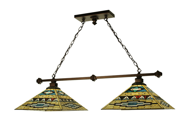 Meyda Tiffany 102745 Two Light Island Pendant, Mahogany Bronze