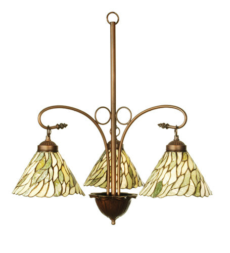 Meyda Tiffany 103042 Three Light Chandelier, Mahogany Bronze