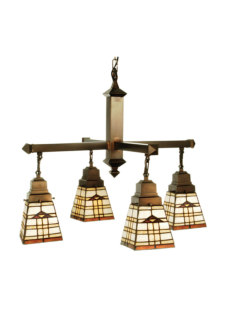 Meyda Tiffany 103043 Four Light Chandelier, Ca Beige Amber