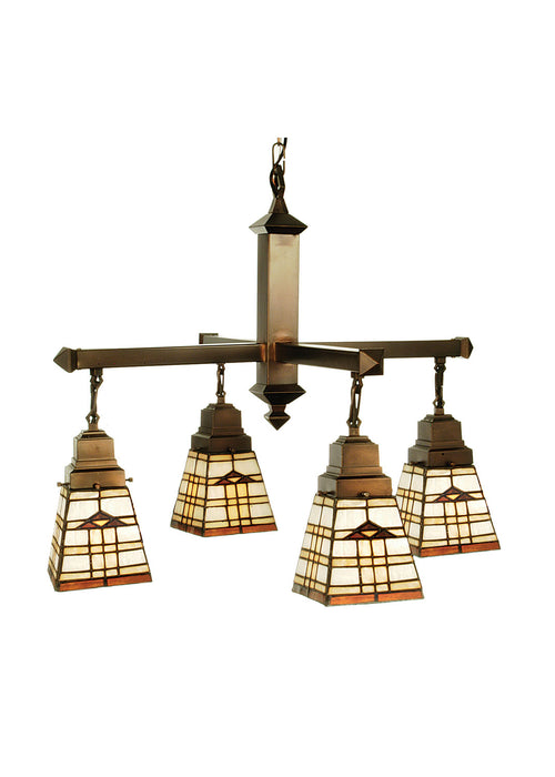 Meyda Tiffany 103043 Four Light Chandelier, Ca Beige Amber