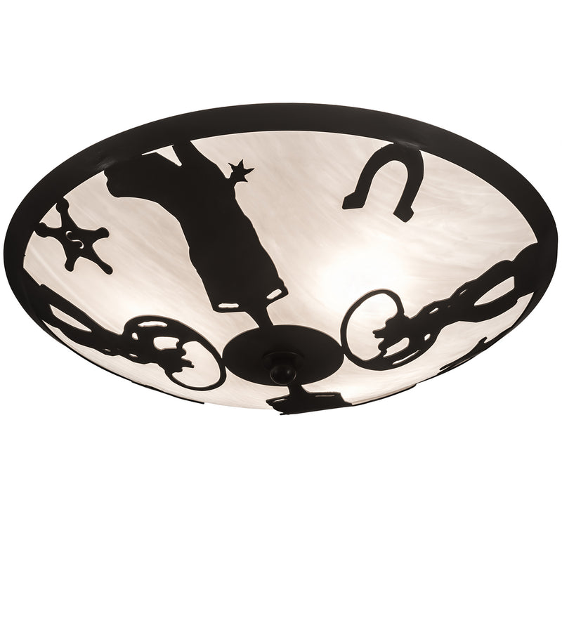 Meyda Tiffany 11860 Three Light Flushmount, Timeless Bronze