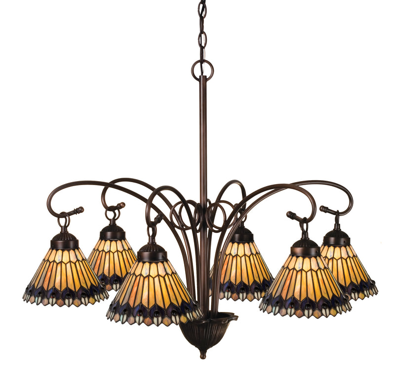 Meyda Tiffany 12271 Six Light Chandelier, Brushed Nickel