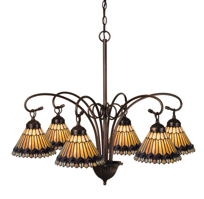 Meyda Tiffany 12271 Six Light Chandelier, Brushed Nickel