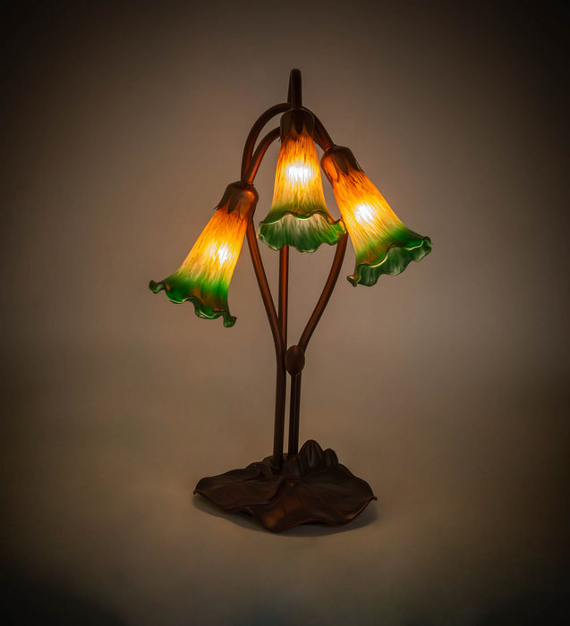 Meyda Tiffany 13595 Three Light Accent Lamp, Mahogany Bronze