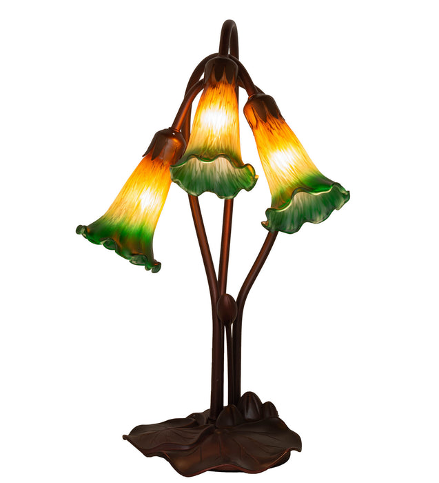 Meyda Tiffany 13595 Three Light Accent Lamp, Mahogany Bronze
