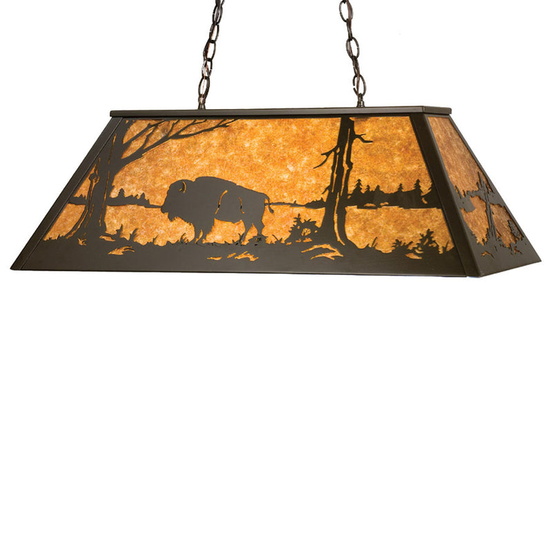 Meyda Tiffany 15373 Six Light Oblong Pendant, Timeless Bronze