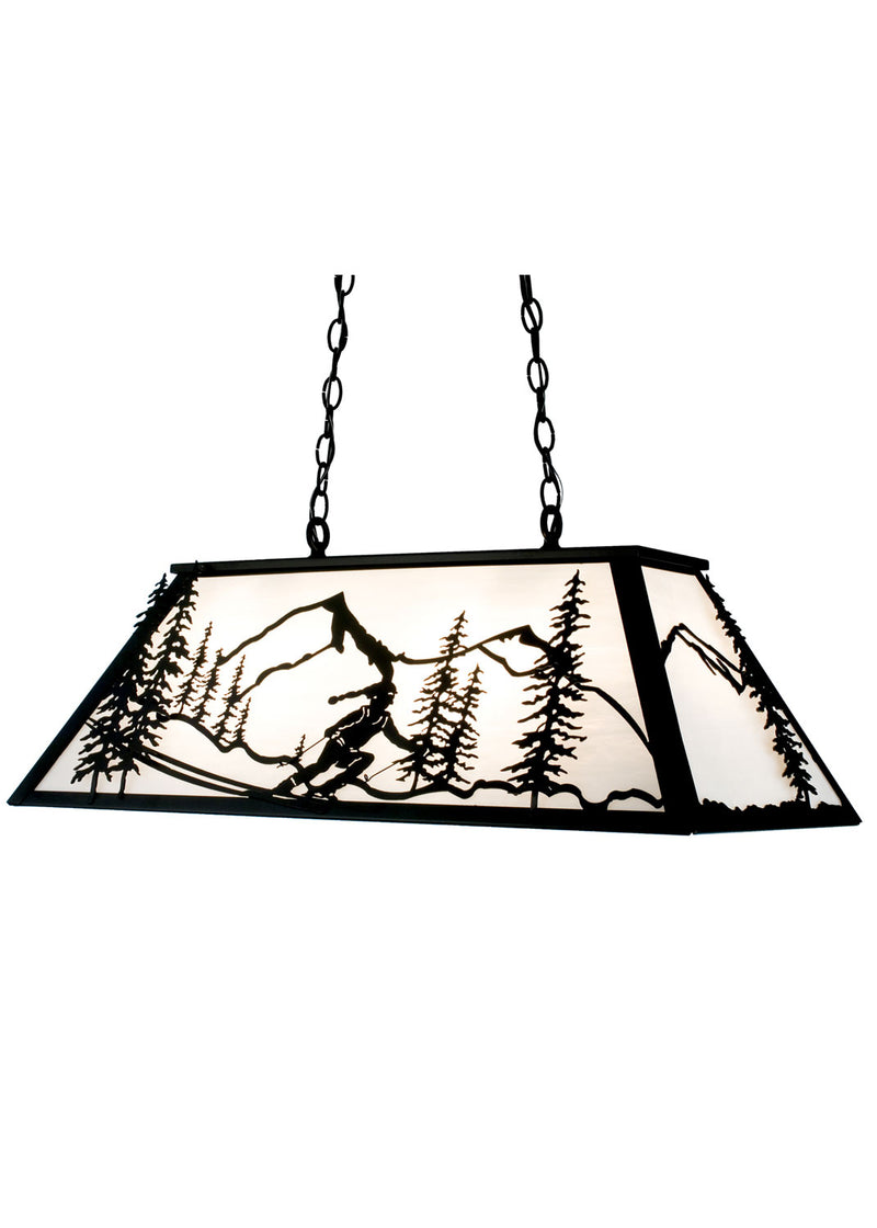 Meyda Tiffany 15419 Six Light Oblong Pendant, Textured Black