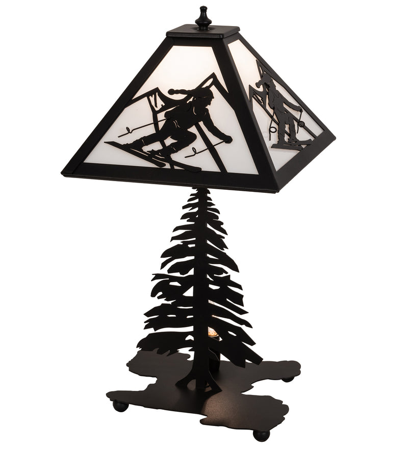Meyda Tiffany 15425 Two Light Table Lamp, Transparent Copper