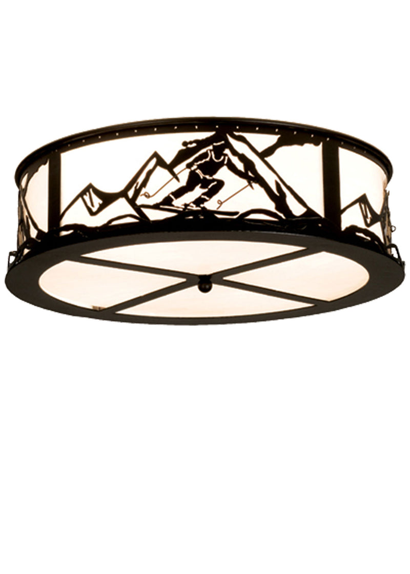 Meyda Tiffany 15435 Four Light Flushmount, Textured Black
