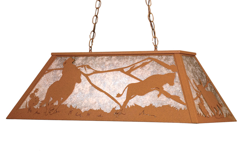 Meyda Tiffany 15504 Six Light Oblong Pendant, Rust
