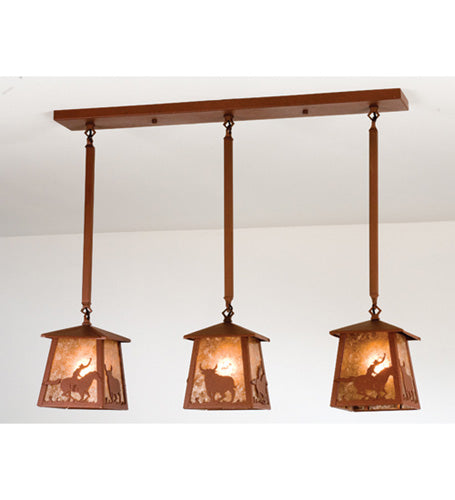 Meyda Tiffany 15511 Three Light Island Pendant, Rust