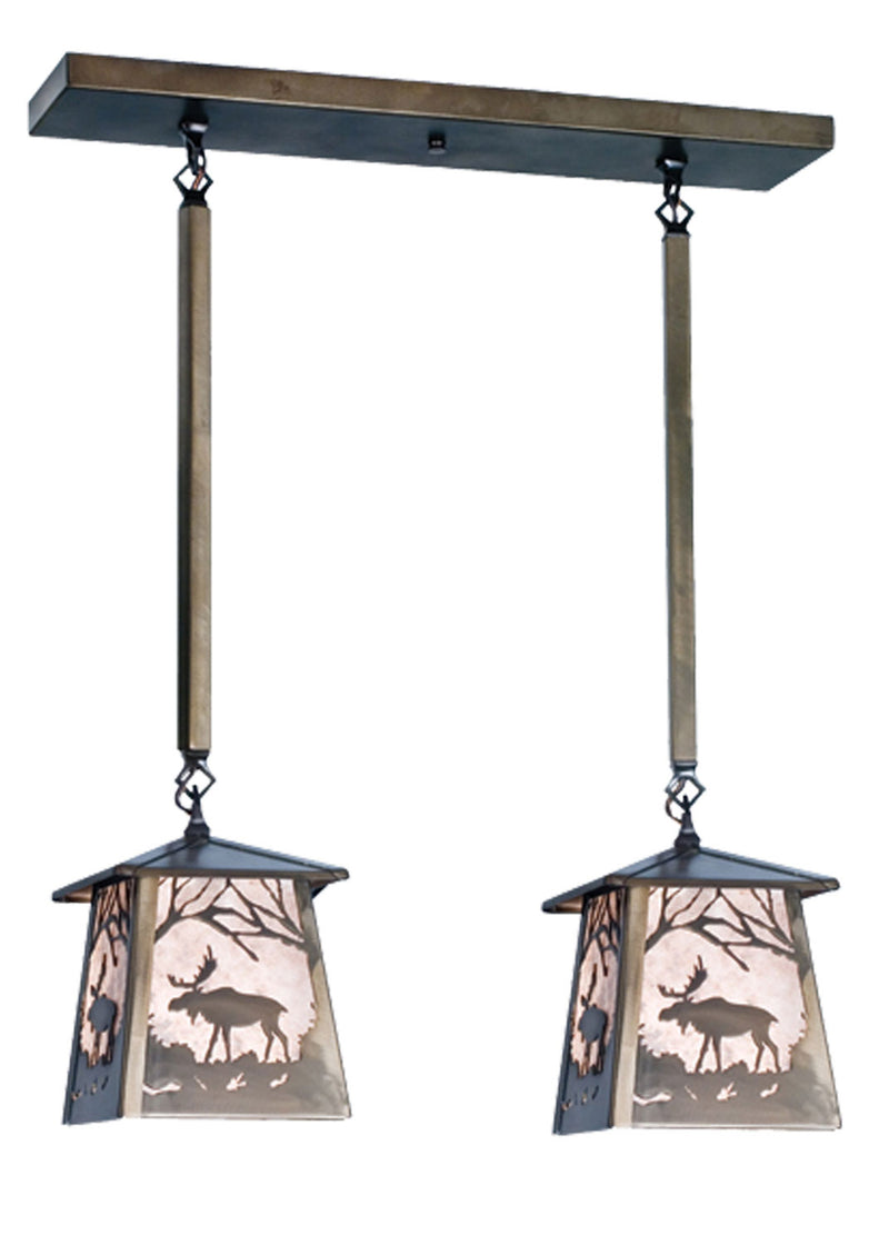 Meyda Tiffany 15661 Two Light Island Pendant, Antique Copper