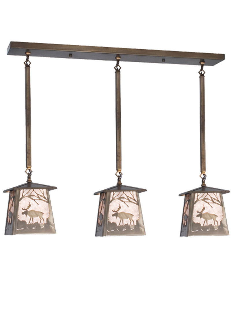 Meyda Tiffany 15663 Three Light Island Pendant, Antique Copper