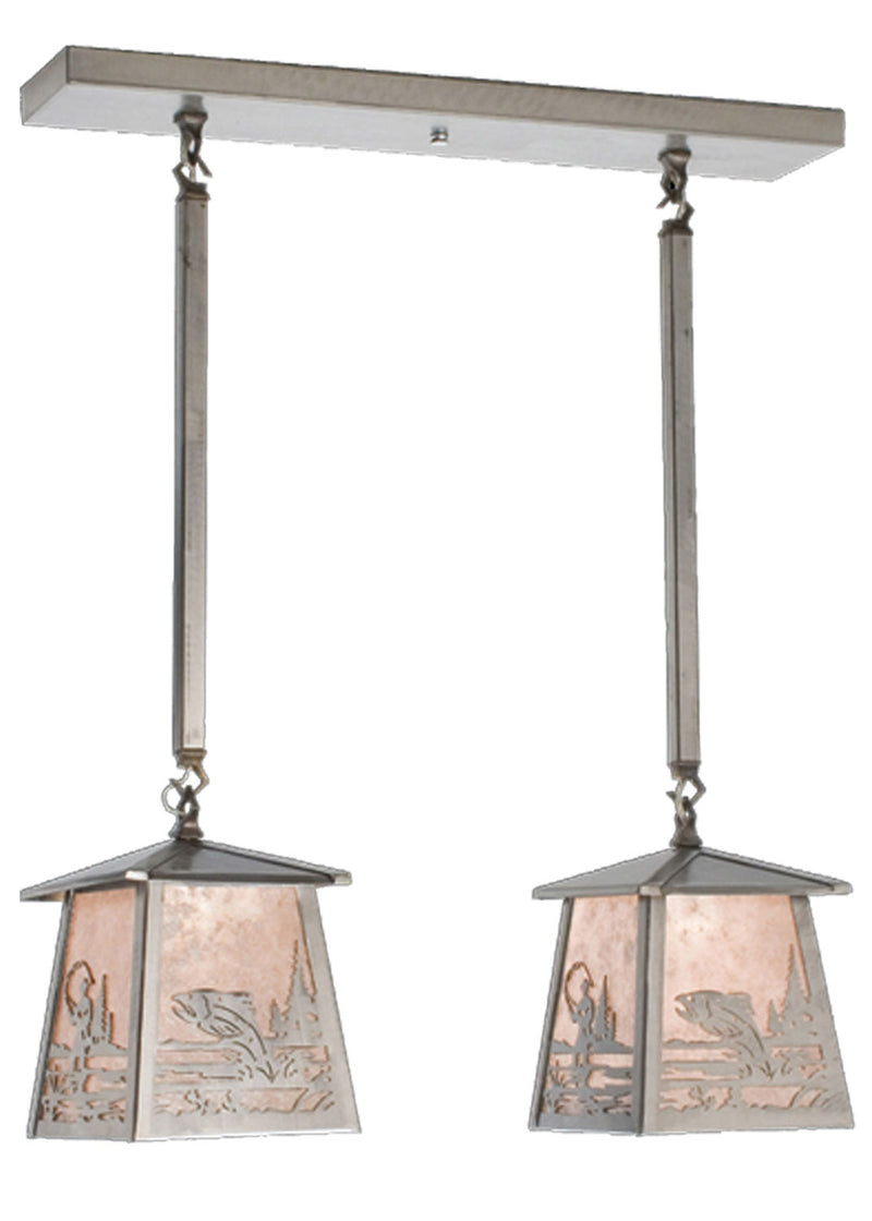 Meyda Tiffany 15667 Two Light Island Pendant, Steel
