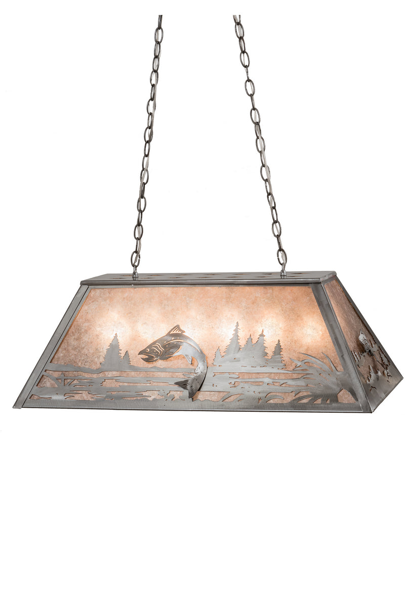 Meyda Tiffany 15680 Six Light Oblong Pendant, Industrial Steel
