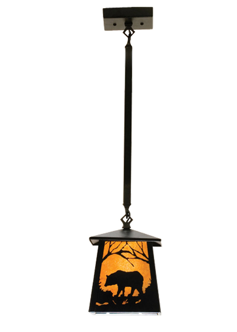 Meyda Tiffany 15742 One Light Mini Pendant, Textured Black