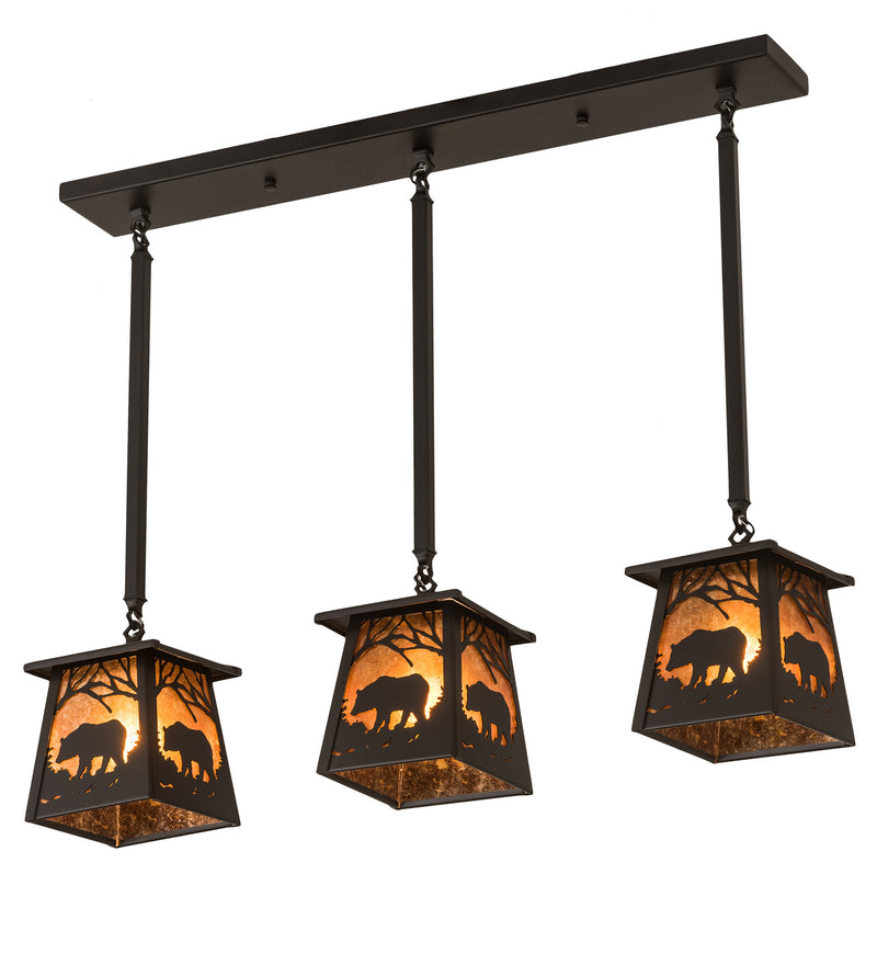 Meyda Tiffany 15748 Three Light Island Pendant, Textured Black