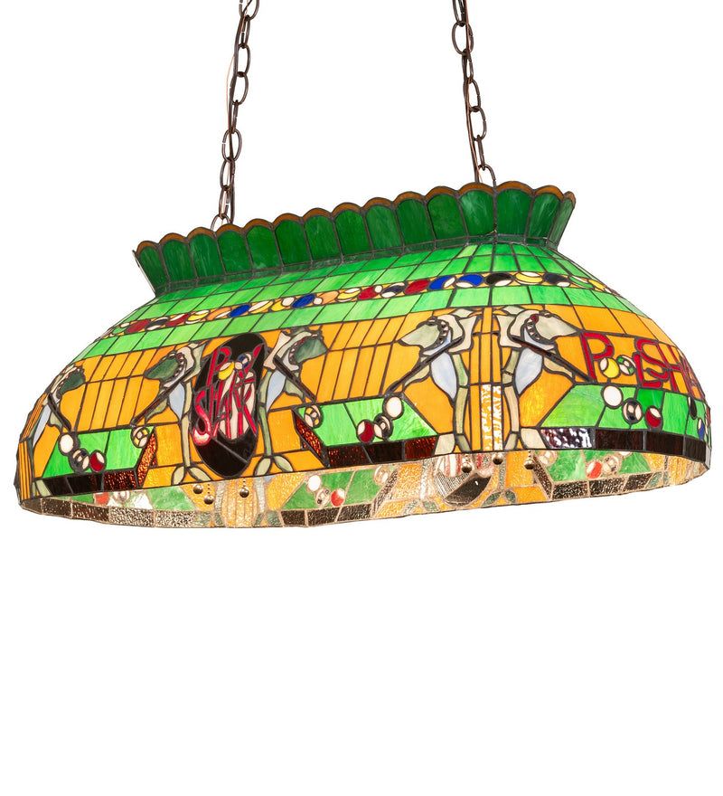 Meyda Tiffany 19203 Six Light Oblong Pendant, Ha Green Red