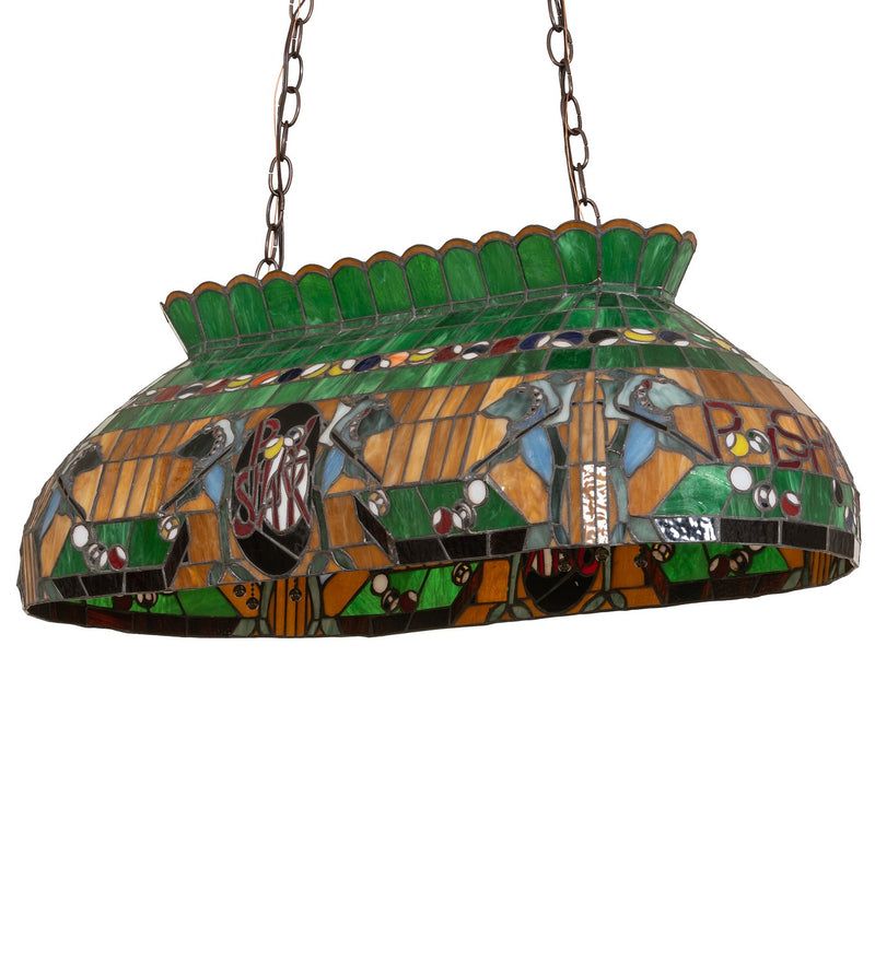 Meyda Tiffany 19203 Six Light Oblong Pendant, Ha Green Red