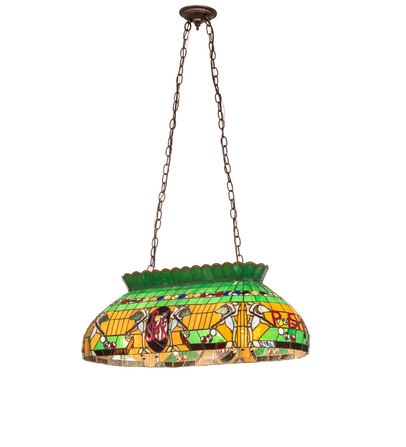 Meyda Tiffany 19203 Six Light Oblong Pendant, Ha Green Red