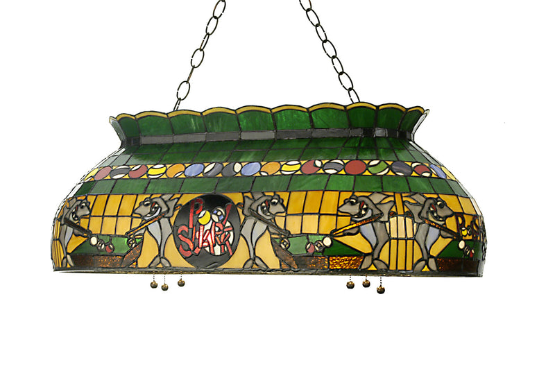 Meyda Tiffany 19203 Six Light Oblong Pendant, Ha Green Red
