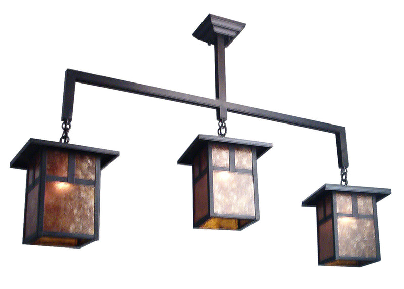 Meyda Tiffany 20683 Three Light Island Pendant, Craftsman Brown