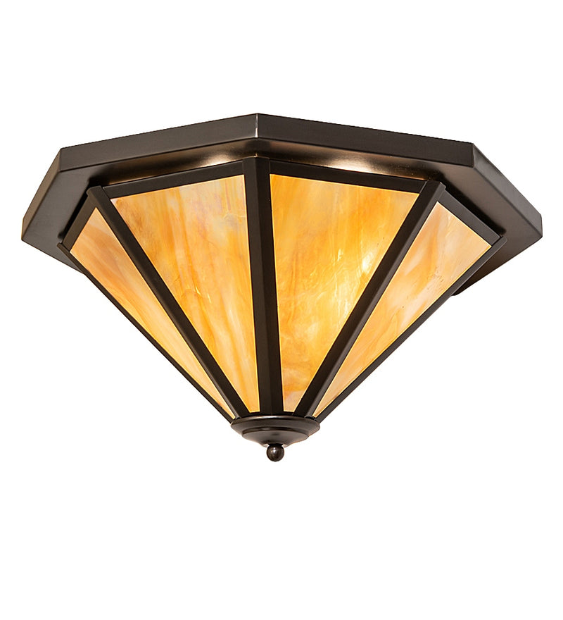 Meyda Tiffany 21465 Two Light Flushmount, Craftsman Brown