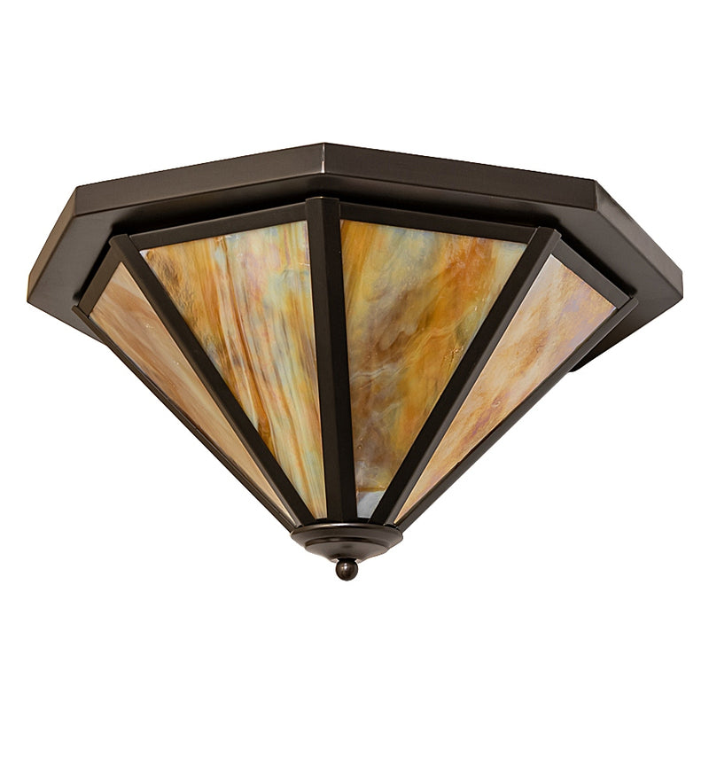 Meyda Tiffany 21465 Two Light Flushmount, Craftsman Brown