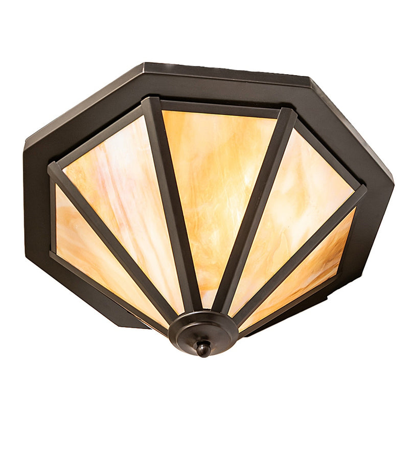 Meyda Tiffany 21465 Two Light Flushmount, Craftsman Brown