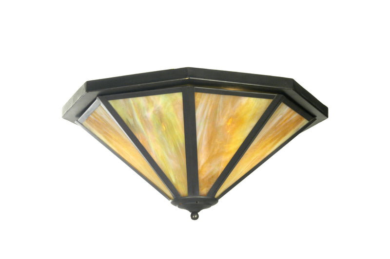 Meyda Tiffany 21465 Two Light Flushmount, Craftsman Brown