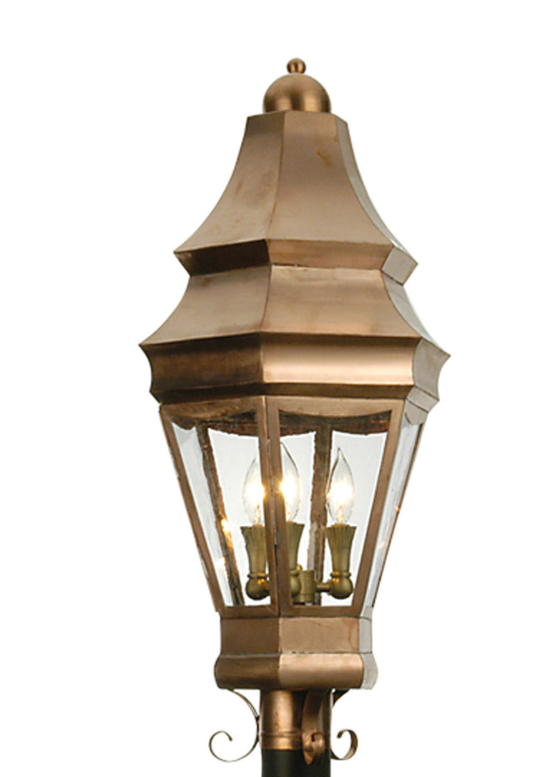 Meyda Tiffany 21975 Three Light Post Mount, Raw Copper