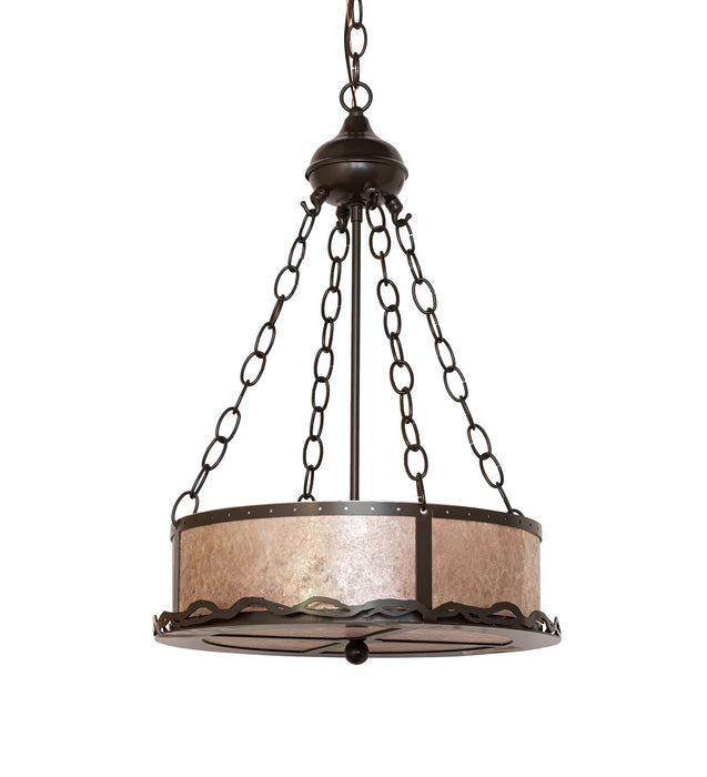 Meyda Tiffany 23637 Two Light Inverted Pendant, Timeless Bronze