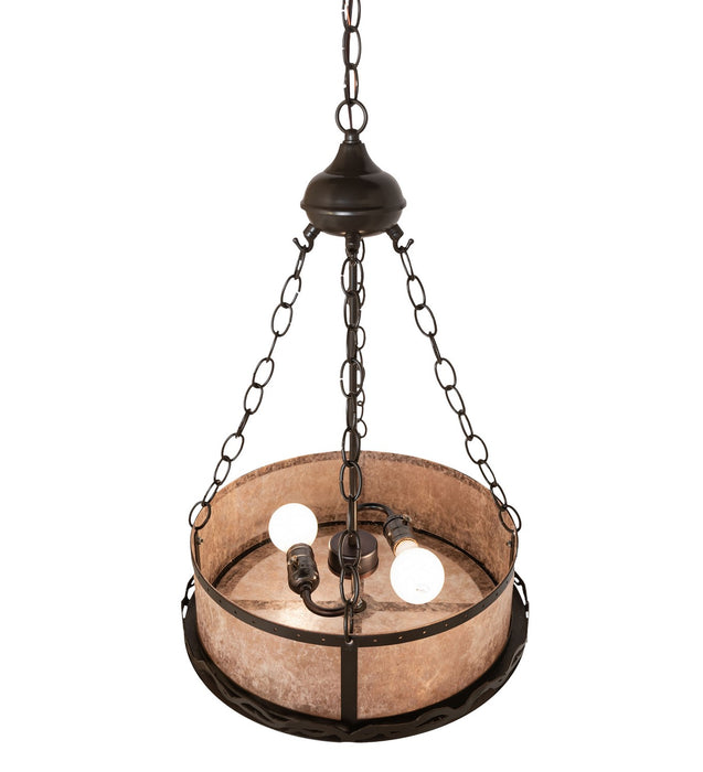 Meyda Tiffany 23637 Two Light Inverted Pendant, Timeless Bronze