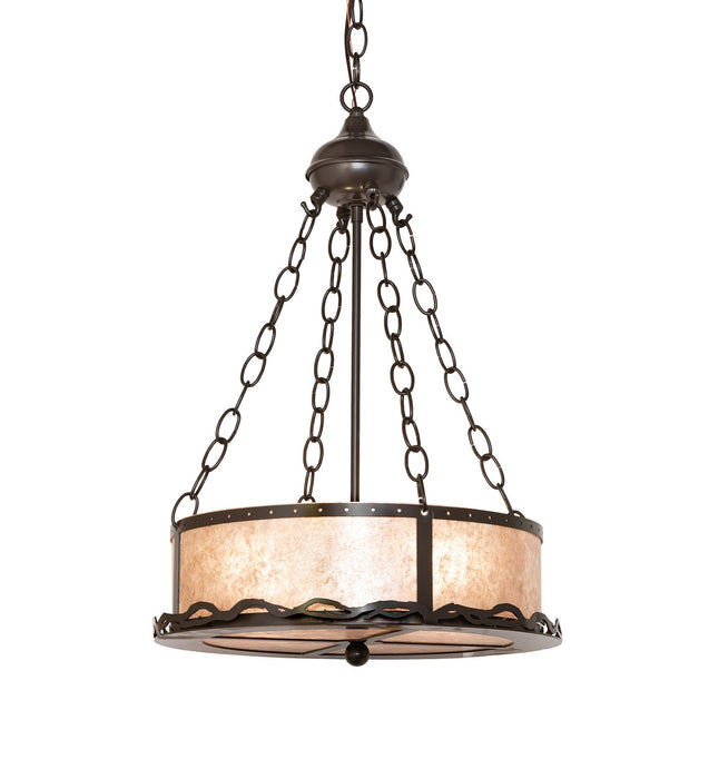 Meyda Tiffany 23637 Two Light Inverted Pendant, Timeless Bronze