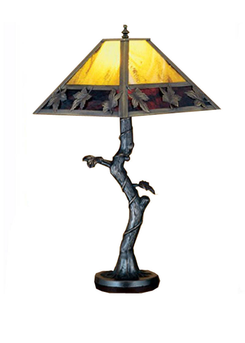 Meyda Tiffany 24408 One Light Table Lamp, Ha Burgundy